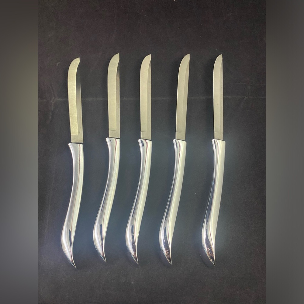 Vintage Carvel Hall Steak Knives Set of 5 Made In USA Stainless Heavy